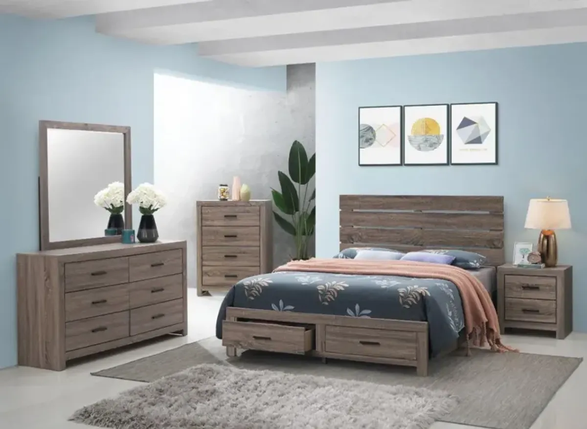 Coaster Brantford Wood Queen Storage Panel Bed Barrel Oak