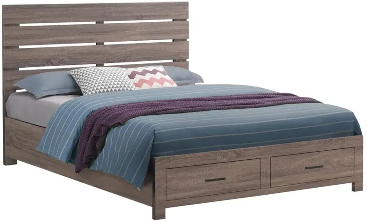 Coaster Brantford Wood Queen Storage Panel Bed Barrel Oak