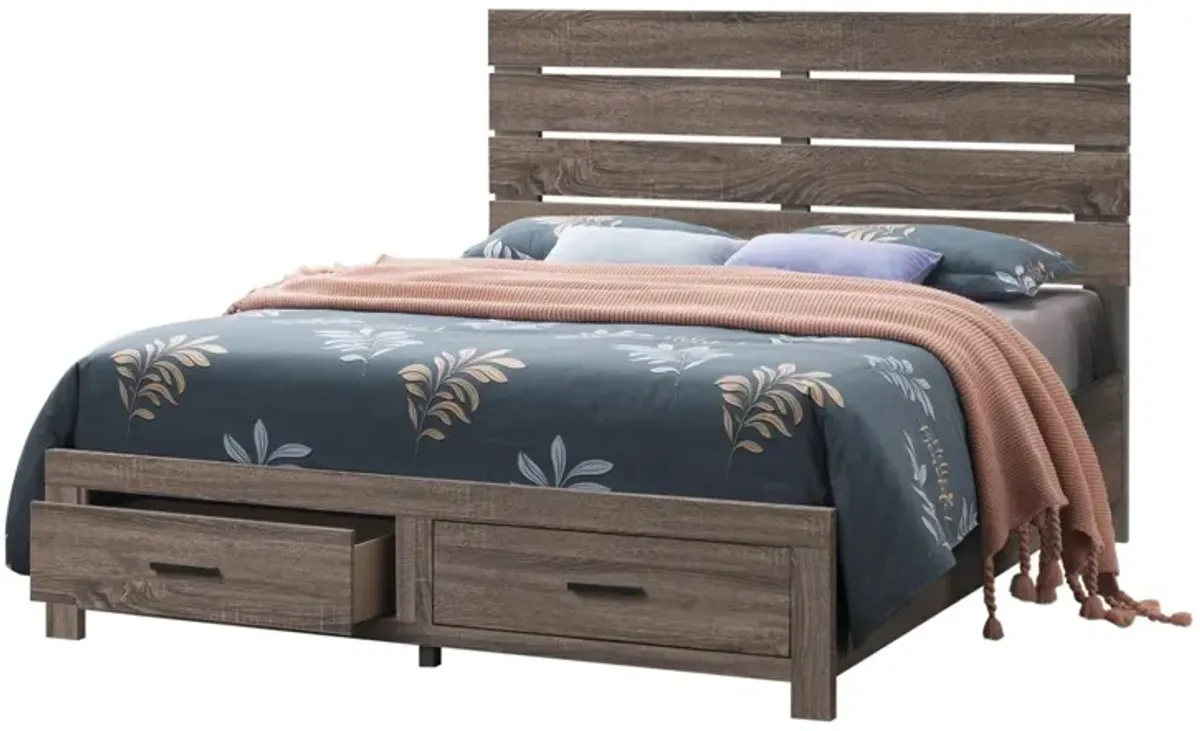 Coaster Brantford Wood Queen Storage Panel Bed Barrel Oak