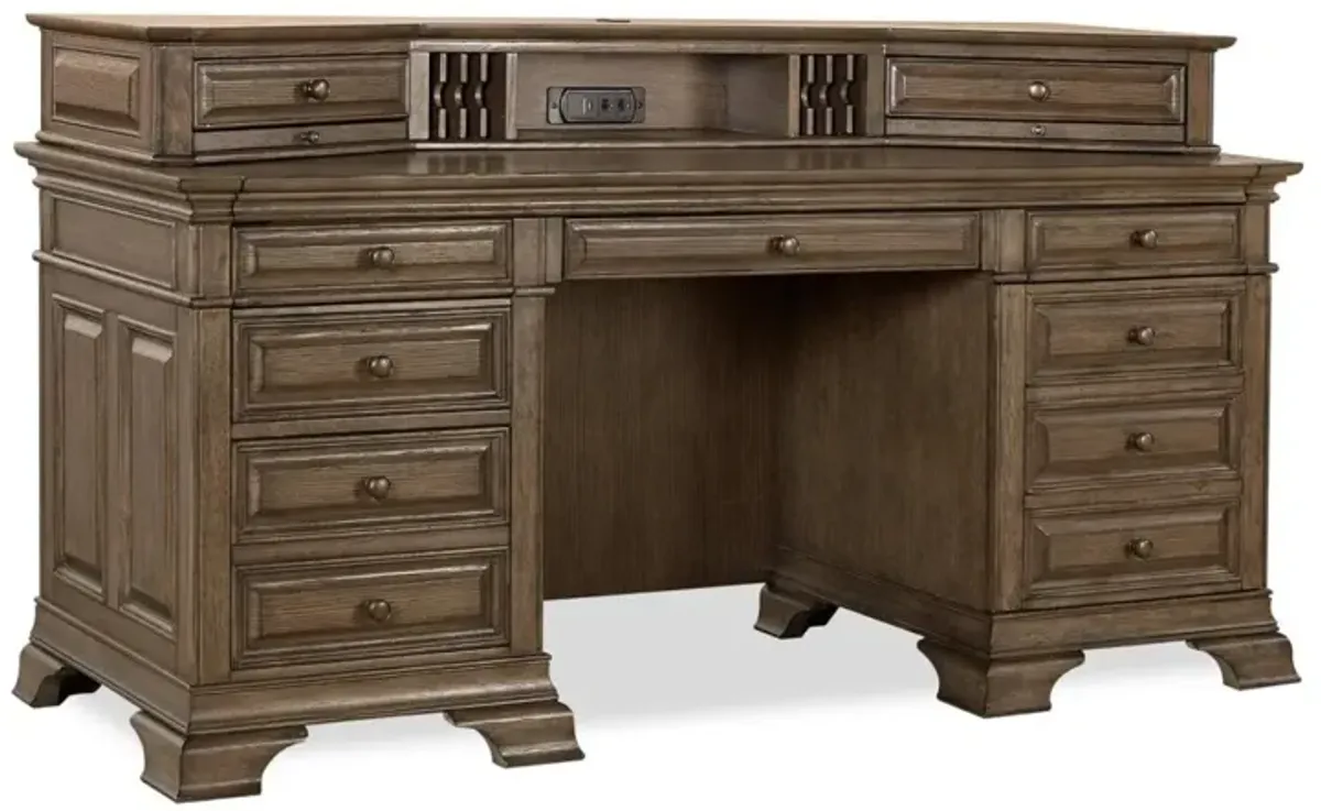 Aspenhome Arcadia Truffle 72 Inch Executive Desk