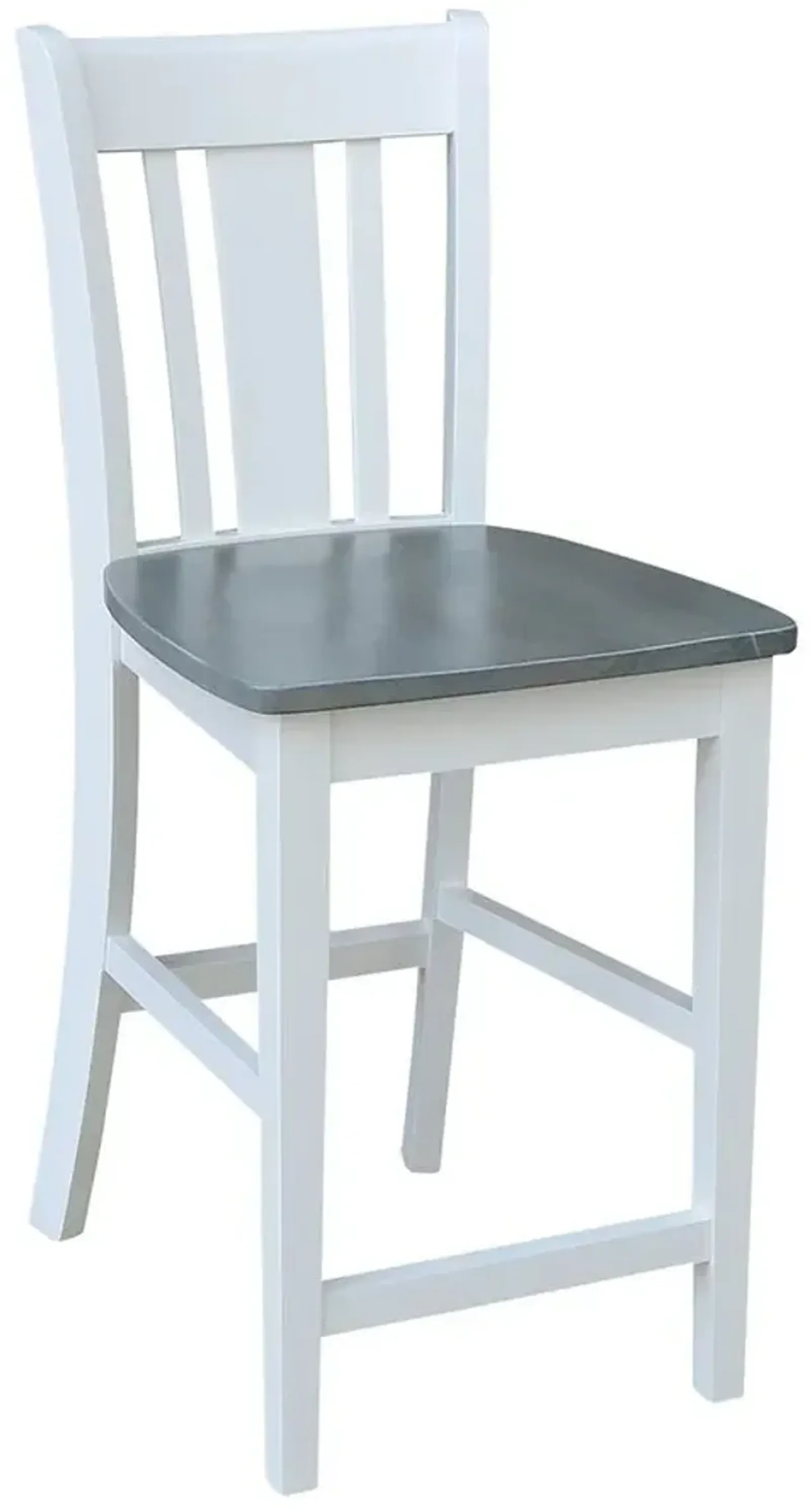 John Thomas Dining Essentials San Remo Wood Stool in Heather Gray & White