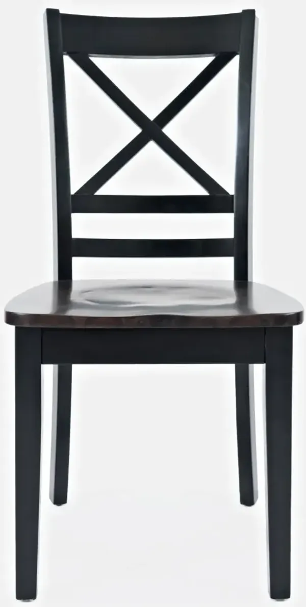 Jofran Asbury Park X-Back Chair Black/Autumn Brown