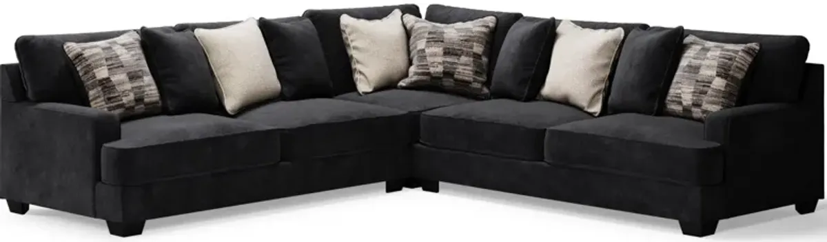 Ashley Lavernett 3-Piece Charcoal Sectional Sofa