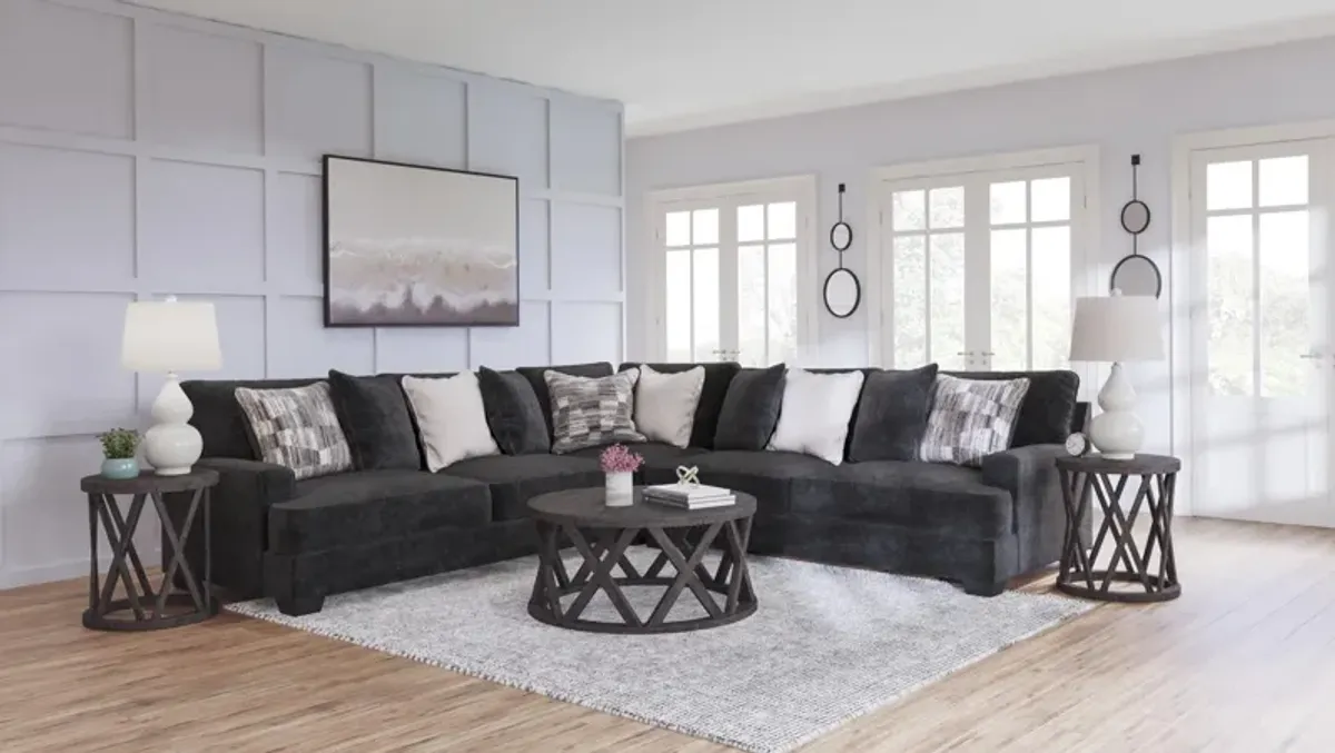 Ashley Lavernett 3-Piece Charcoal Sectional Sofa