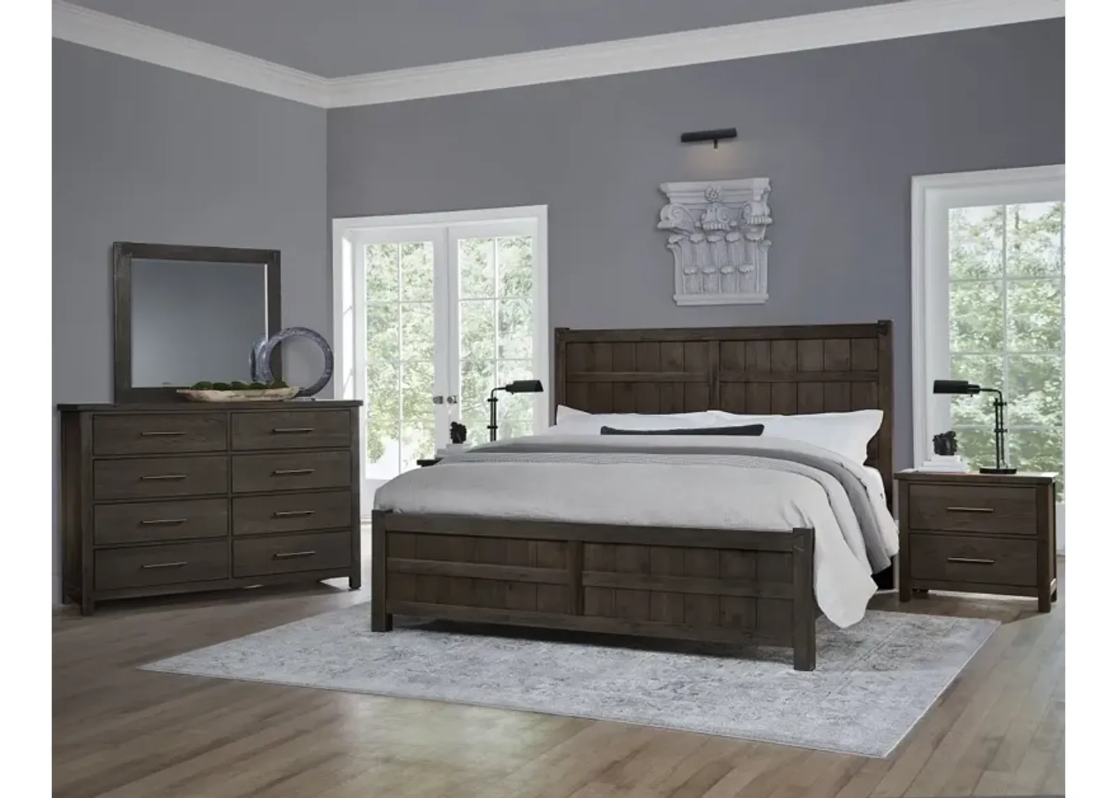 Vaughan-Bassett Dovetail Java Board & Batten King Headboard