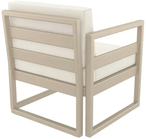 Compamia Mykonos Patio Club Chair Taupe with Sunbrella Natural Cushion