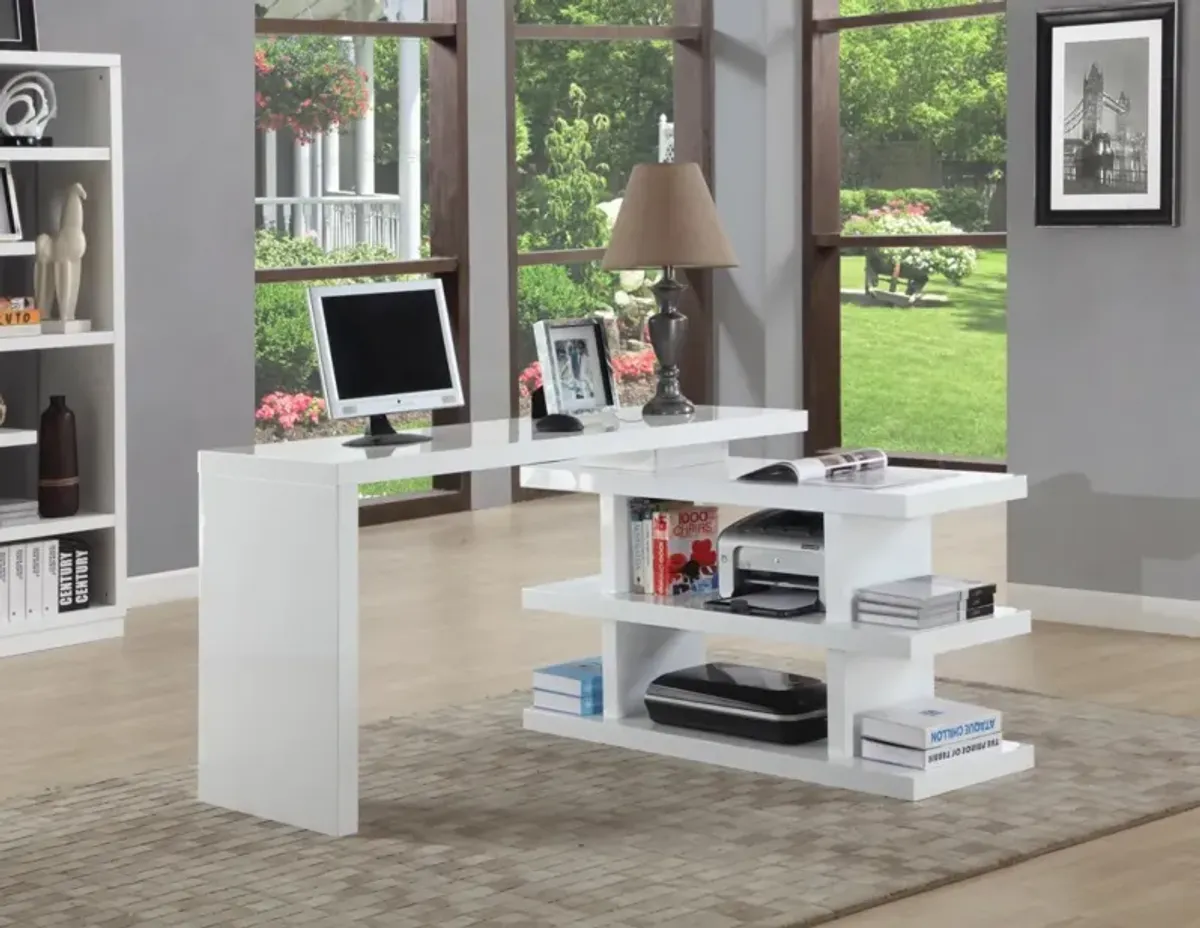 Chintaly Motion Home Office Desk with Shelves