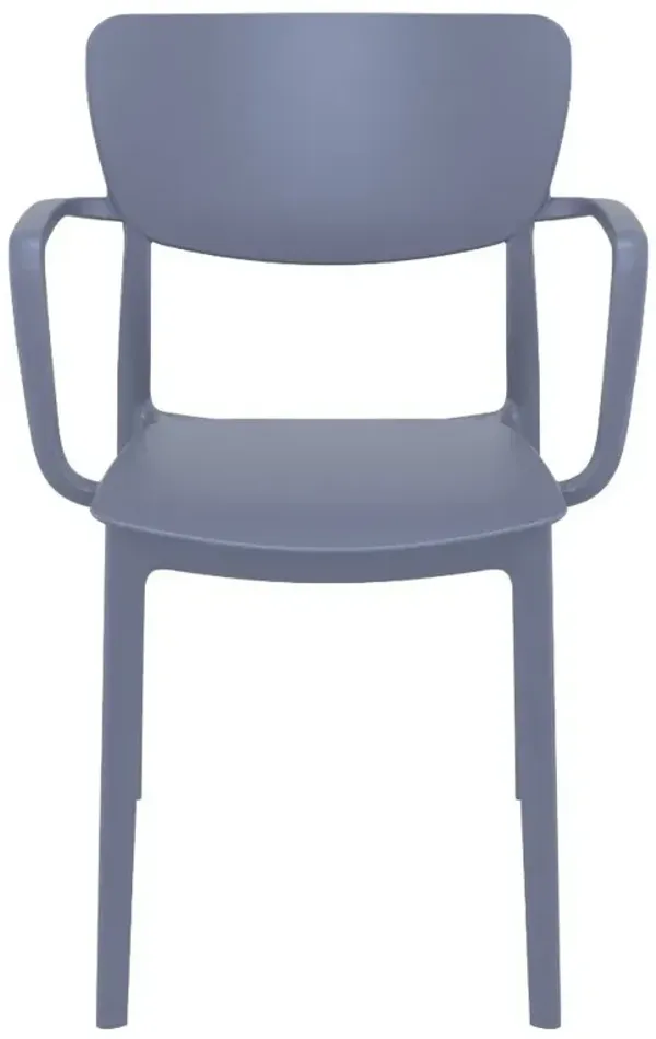 Compamia Lisa Outdoor Dining Arm Chair Dark Gray