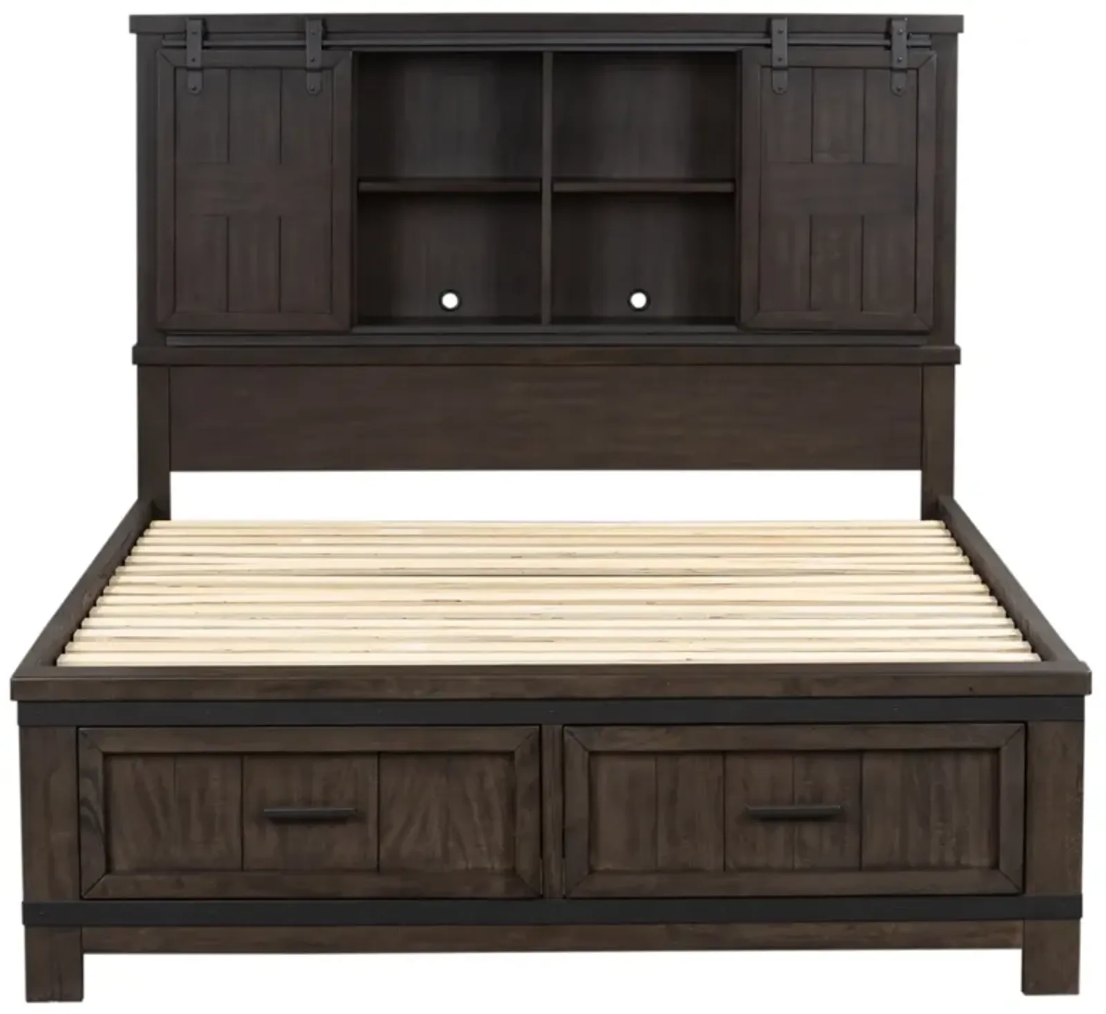 Liberty Furniture Complete King Bedroom Set Bookcase Bed, Dresser, Mirror & Chest Thornwood Hills