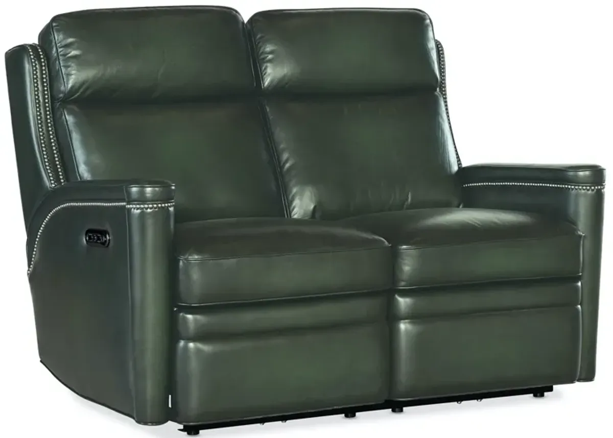 Hooker Furniture Hamilton Sarzana Portal Leather Power Leather Loveseat with Power Headrest