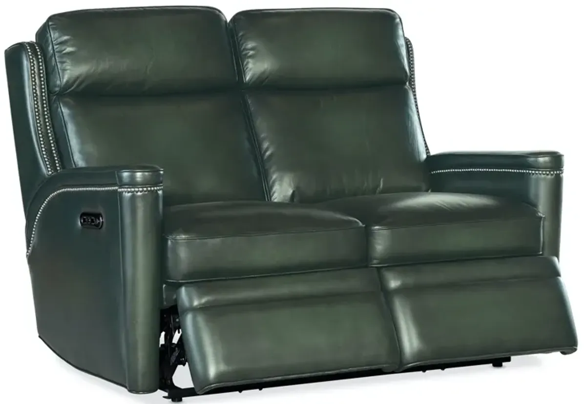 Hooker Furniture Hamilton Sarzana Portal Leather Power Leather Loveseat with Power Headrest