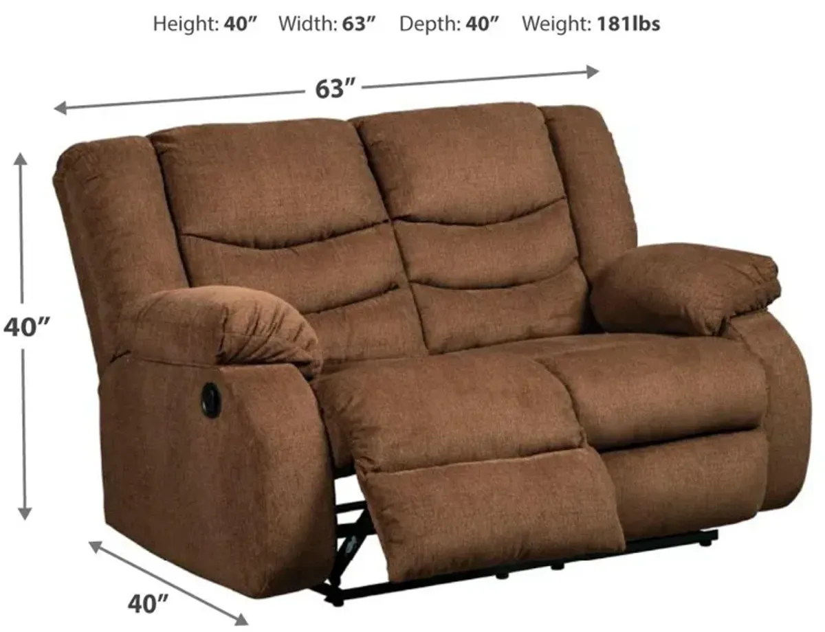 Ashley Tulen Chocolate Reclining Loveseat