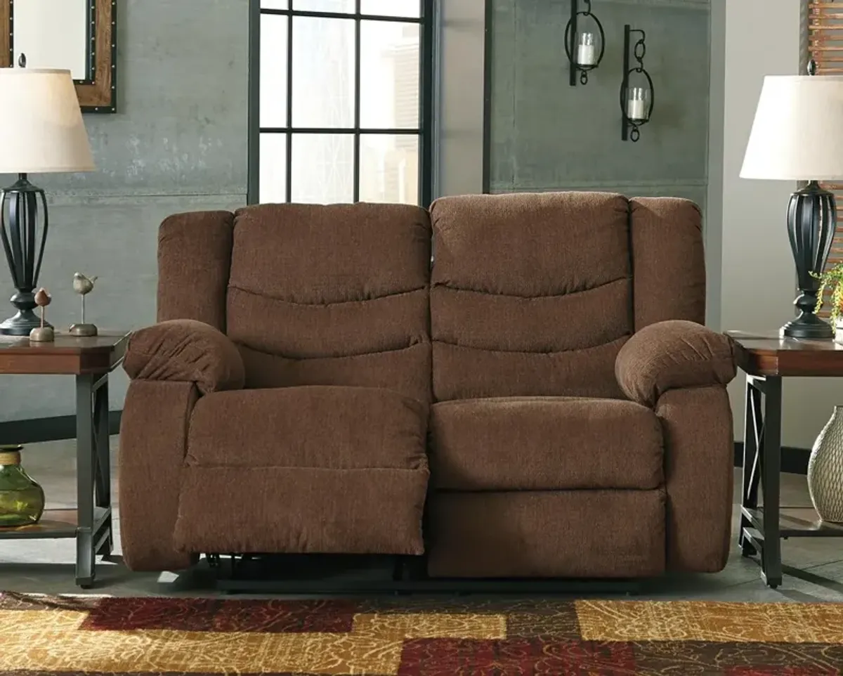 Ashley Tulen Chocolate Reclining Loveseat