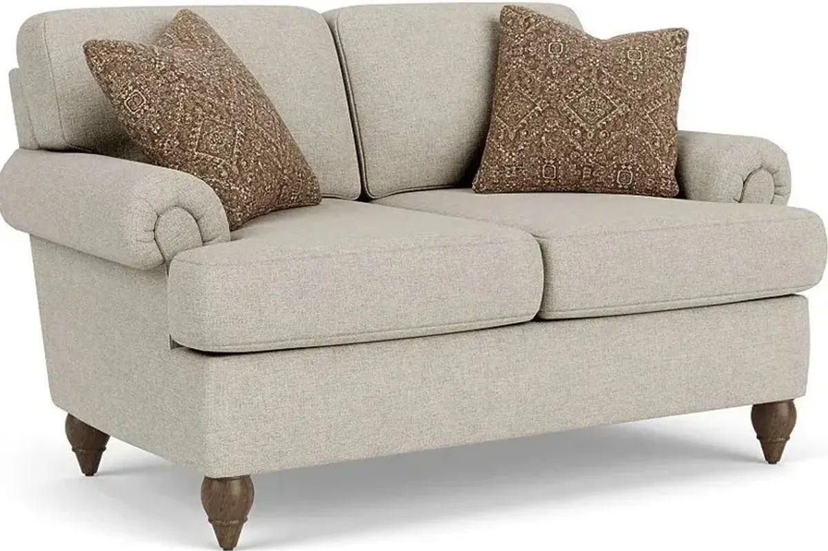 Flexsteel South Haven Silver Driftwood Loveseat with Round Legs