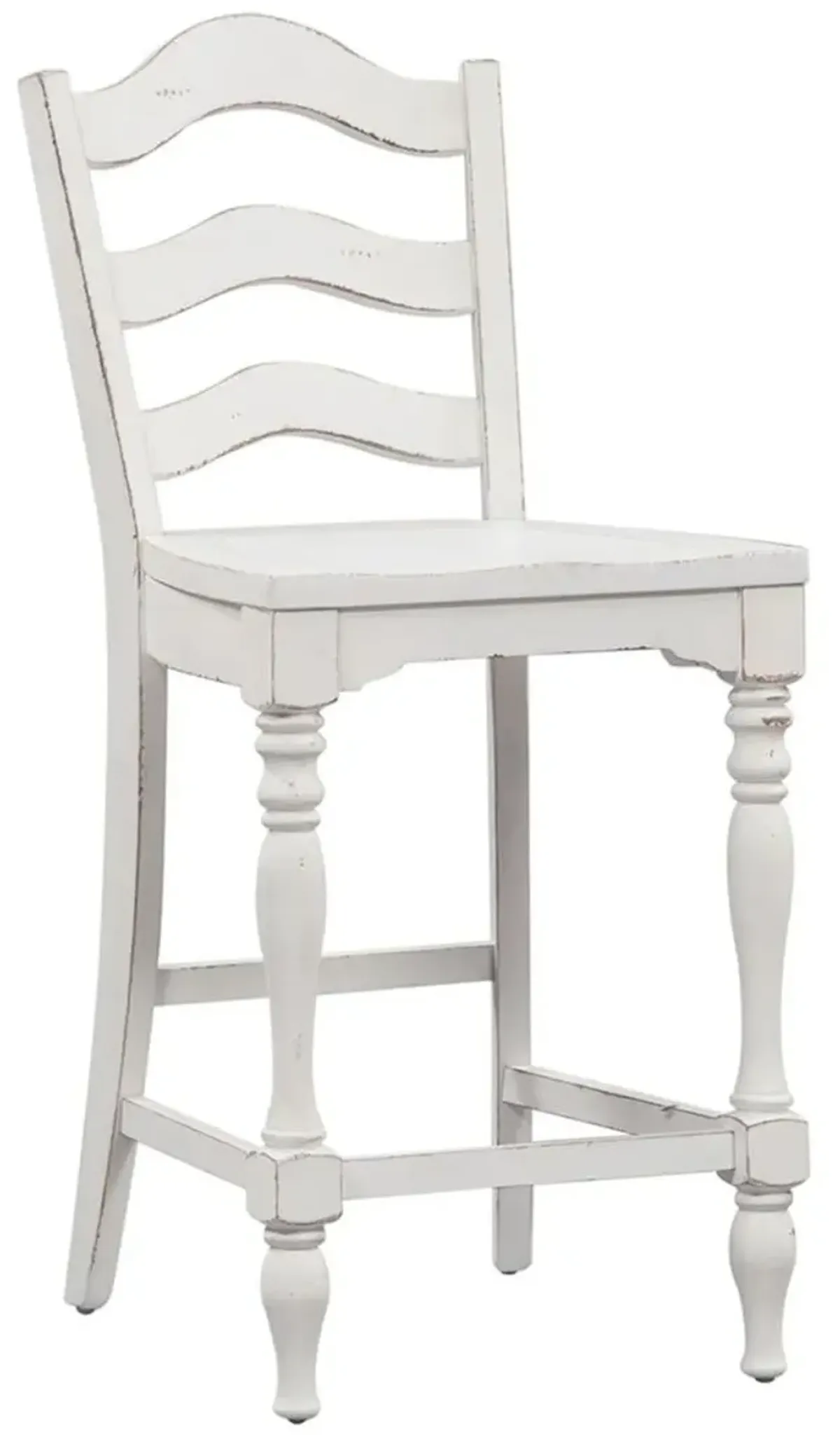 Liberty Furniture Magnolia Manor Antique White Ladder Back Counter-Height Chair