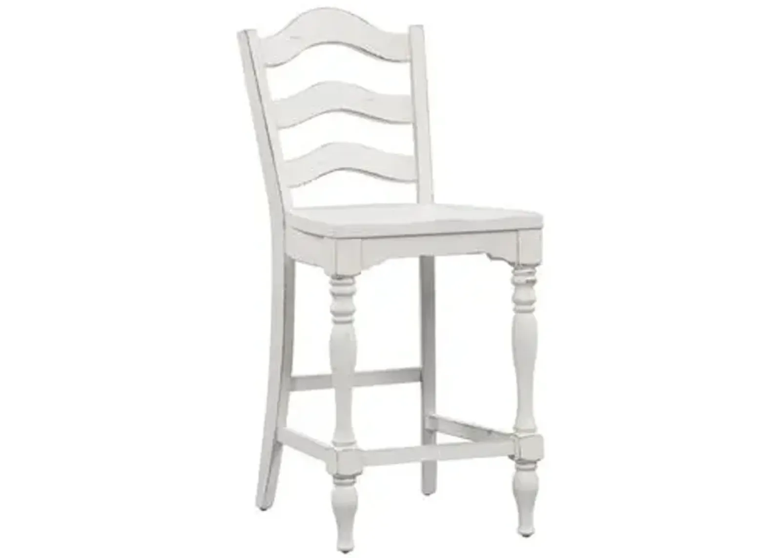 Liberty Furniture Magnolia Manor Antique White Ladder Back Counter-Height Chair