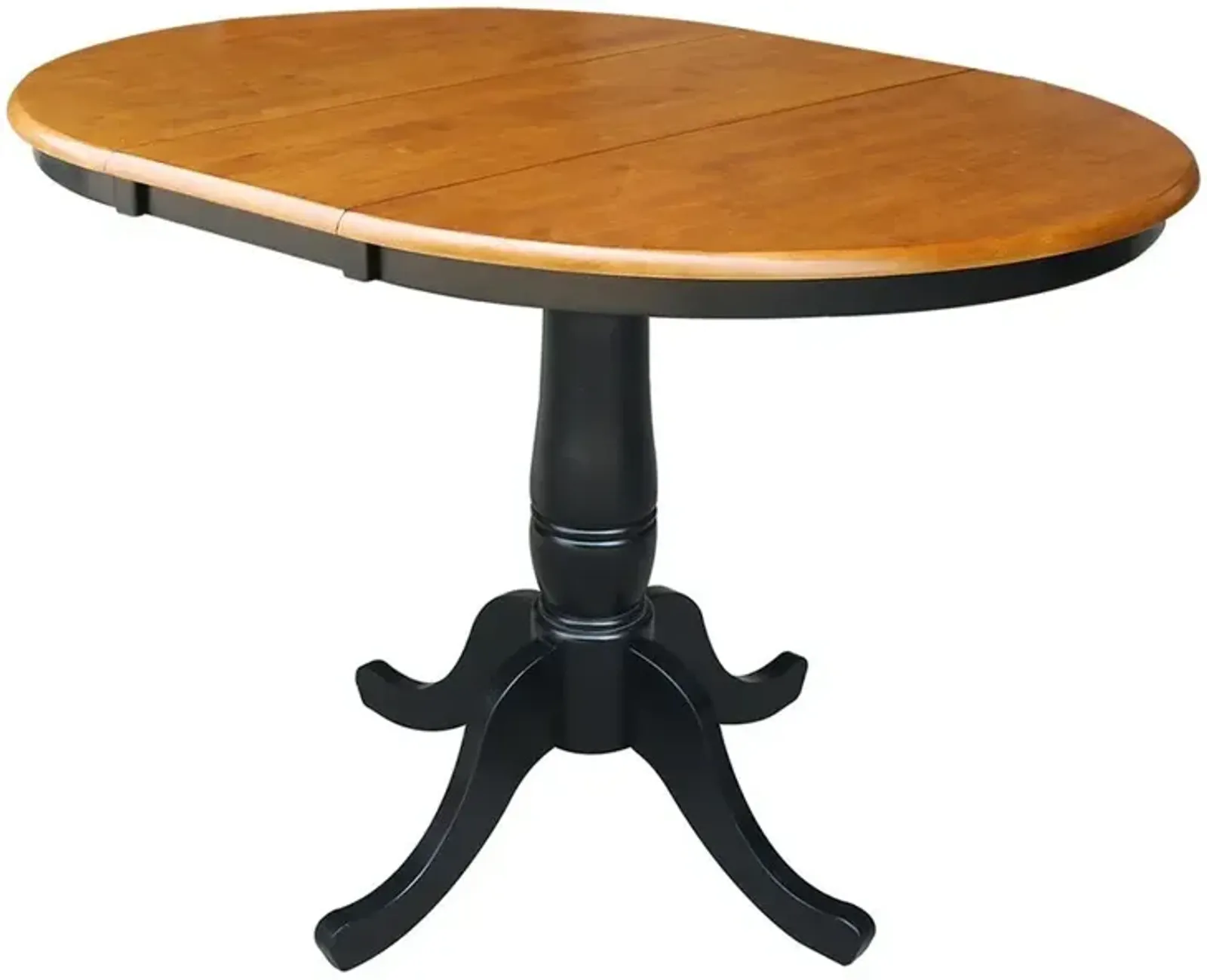 John Thomas Dining Essentials 36 Inch Extension Table with 30 Inch Traditional Pedestal Base in Cherry/Black