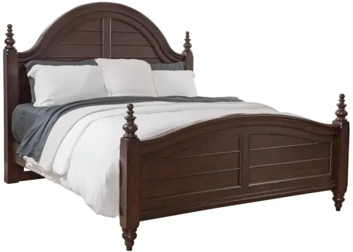 American Woodcrafters Rodanthe Cherry Brunette Queen Panel Complete Bed