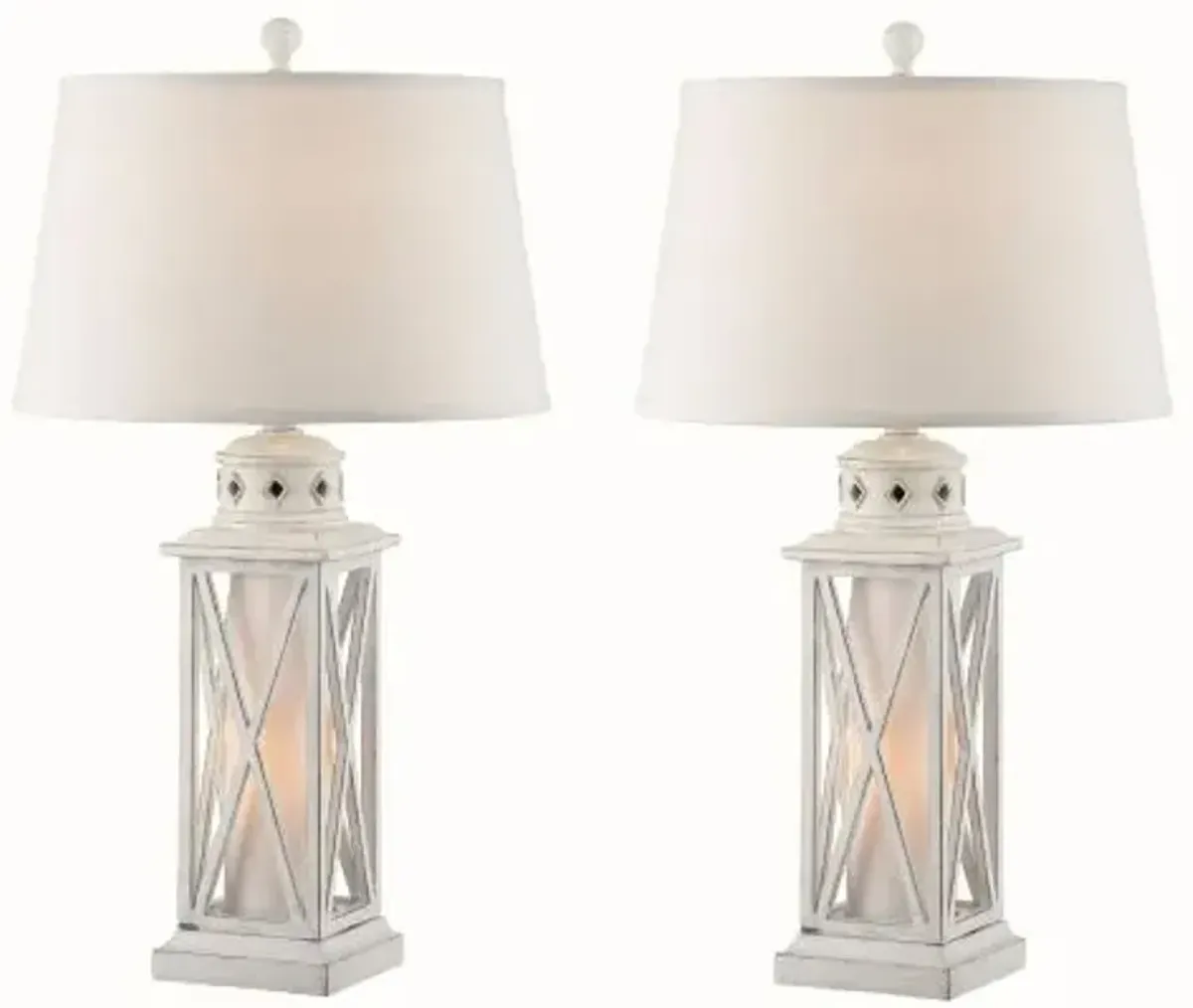 Madison Avenue Galveston Antique White Island Night Light Table Lamp