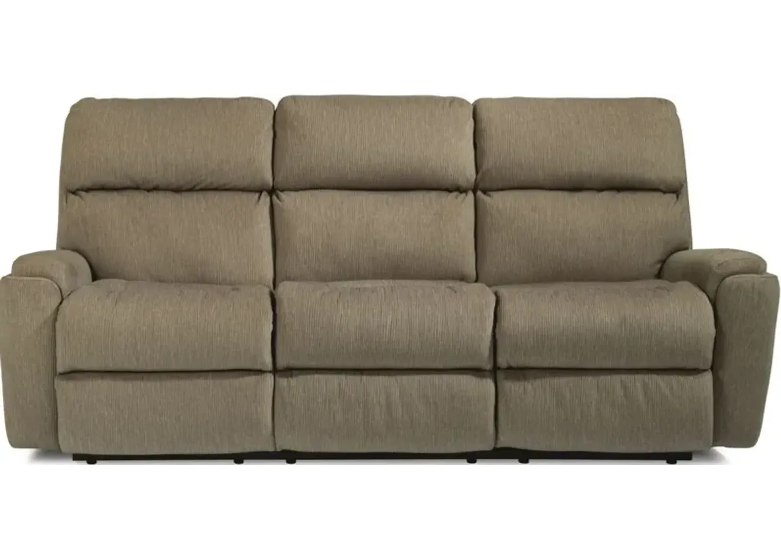 Flexsteel Rio Pewter Power Reclining Sofa with Power Headrests