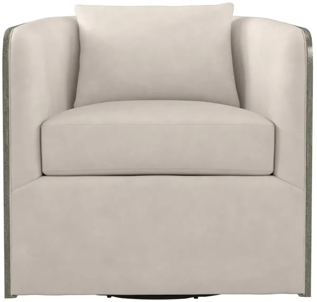 Bernhardt Eliot Leather Swivel Barrel Chair