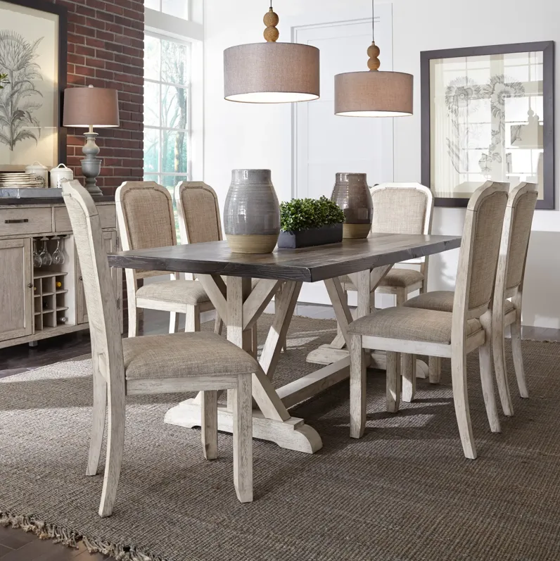 7 PIECE TRESTLE TABLE SET - WILLOW RUN