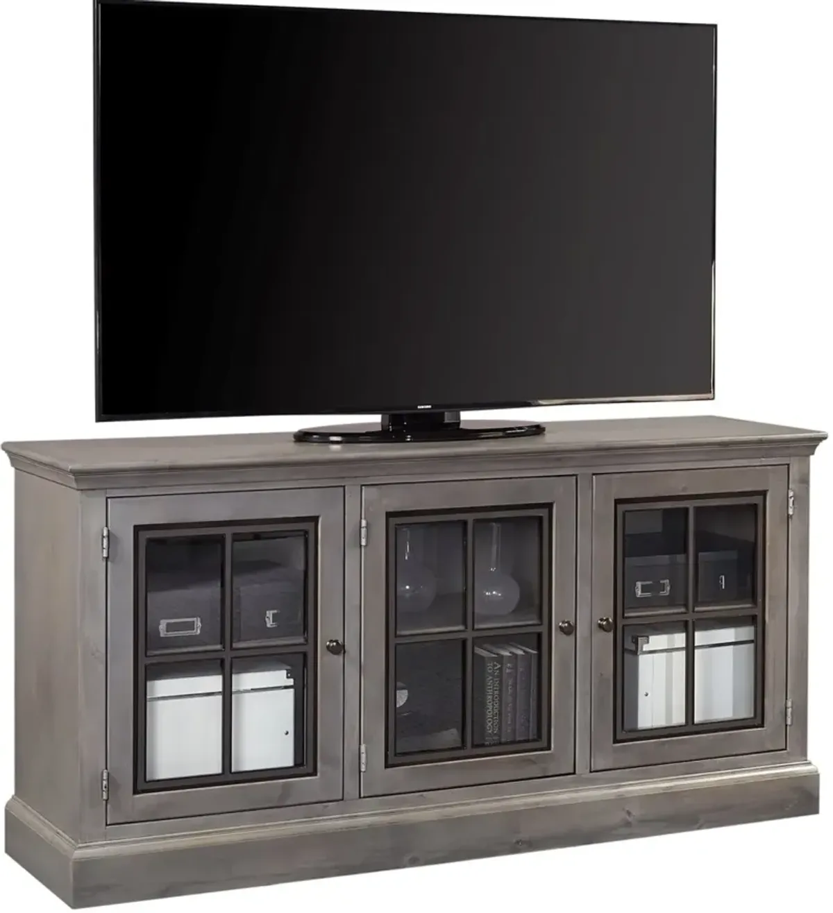 Aspenhome Churchill Smokey Grey 66 Inch 3-Door TV Console