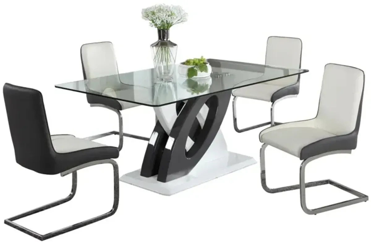 Chintaly Stella Modern Glass Top Dining Table