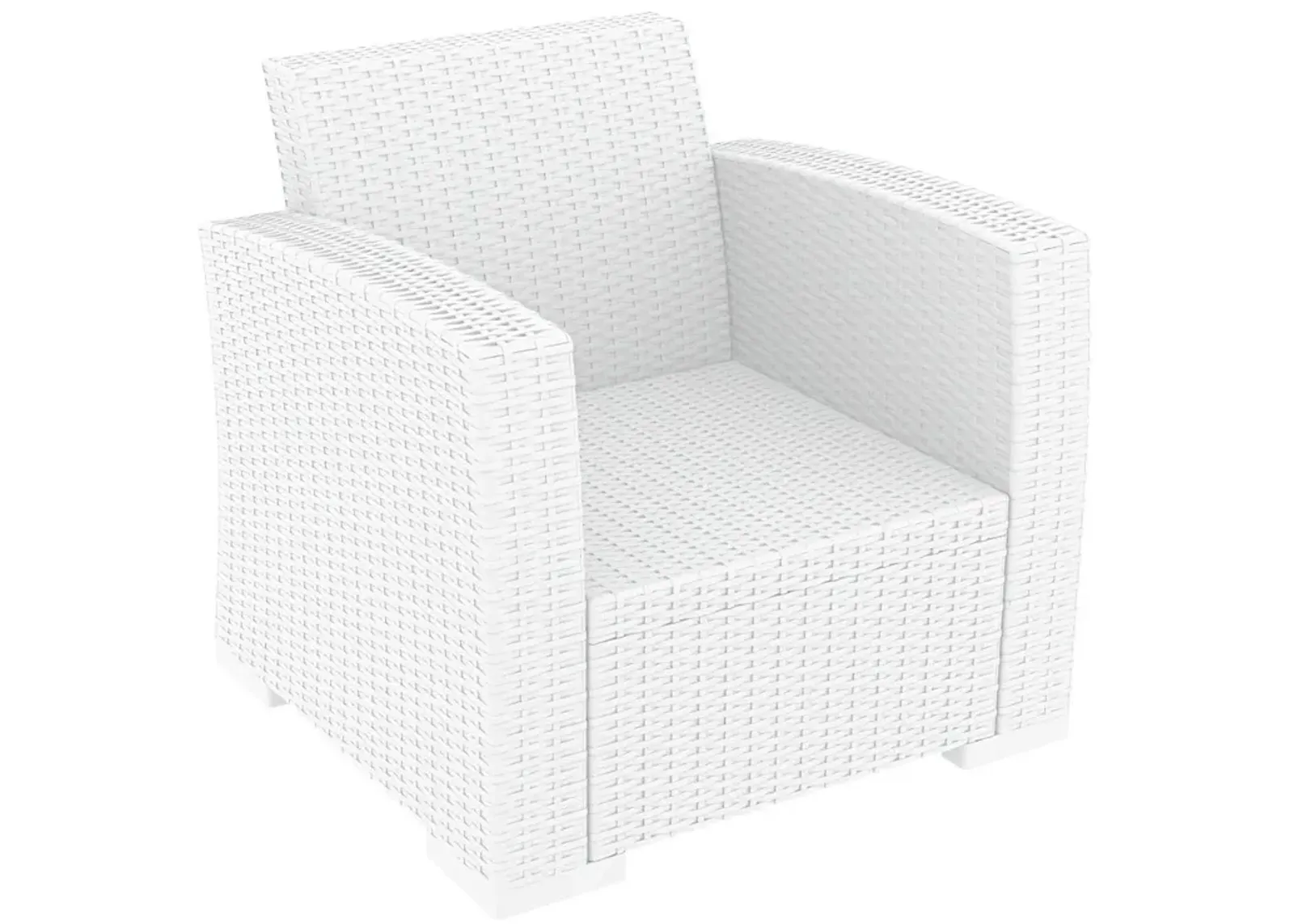 Compamia Monaco Resin Patio Club Lounge Chair White with Sunbrella Natural Cushion