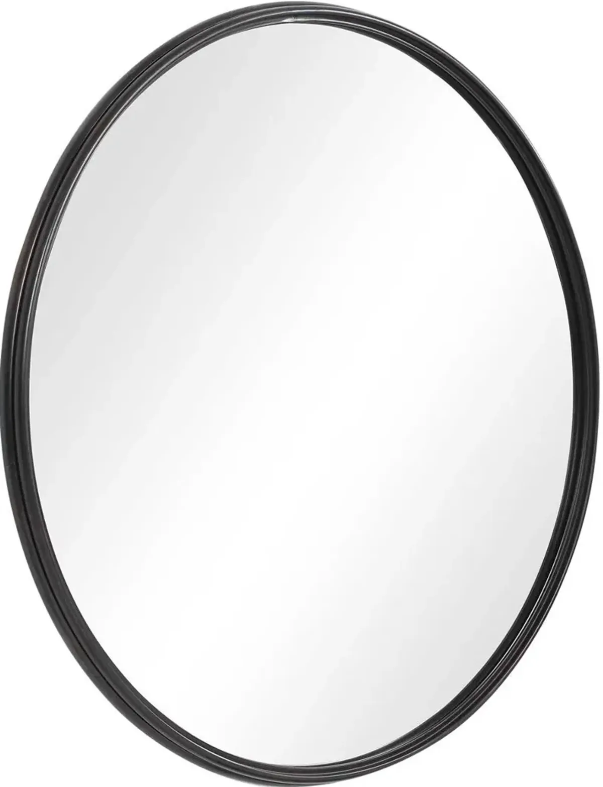 Uttermost Belham Aged Black Round Iron Mirror