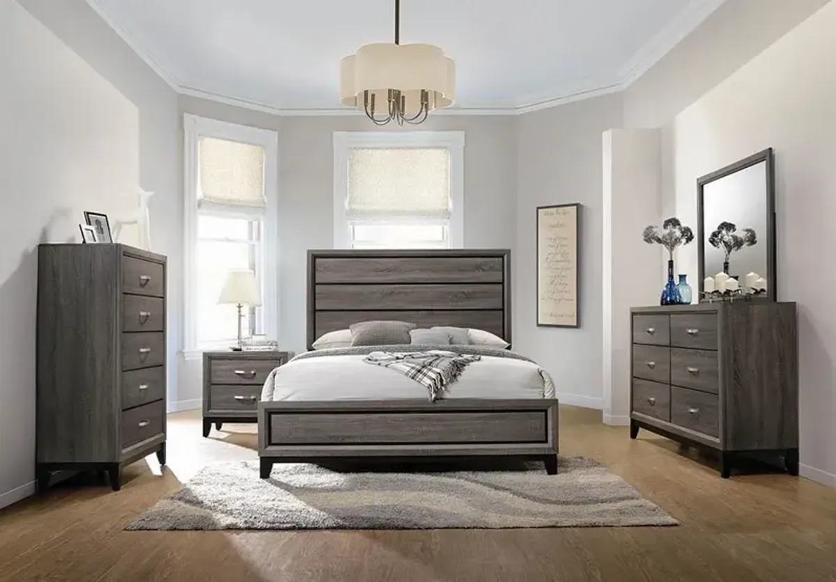 Coaster Watson Wood Queen Panel Bed Grey Oak