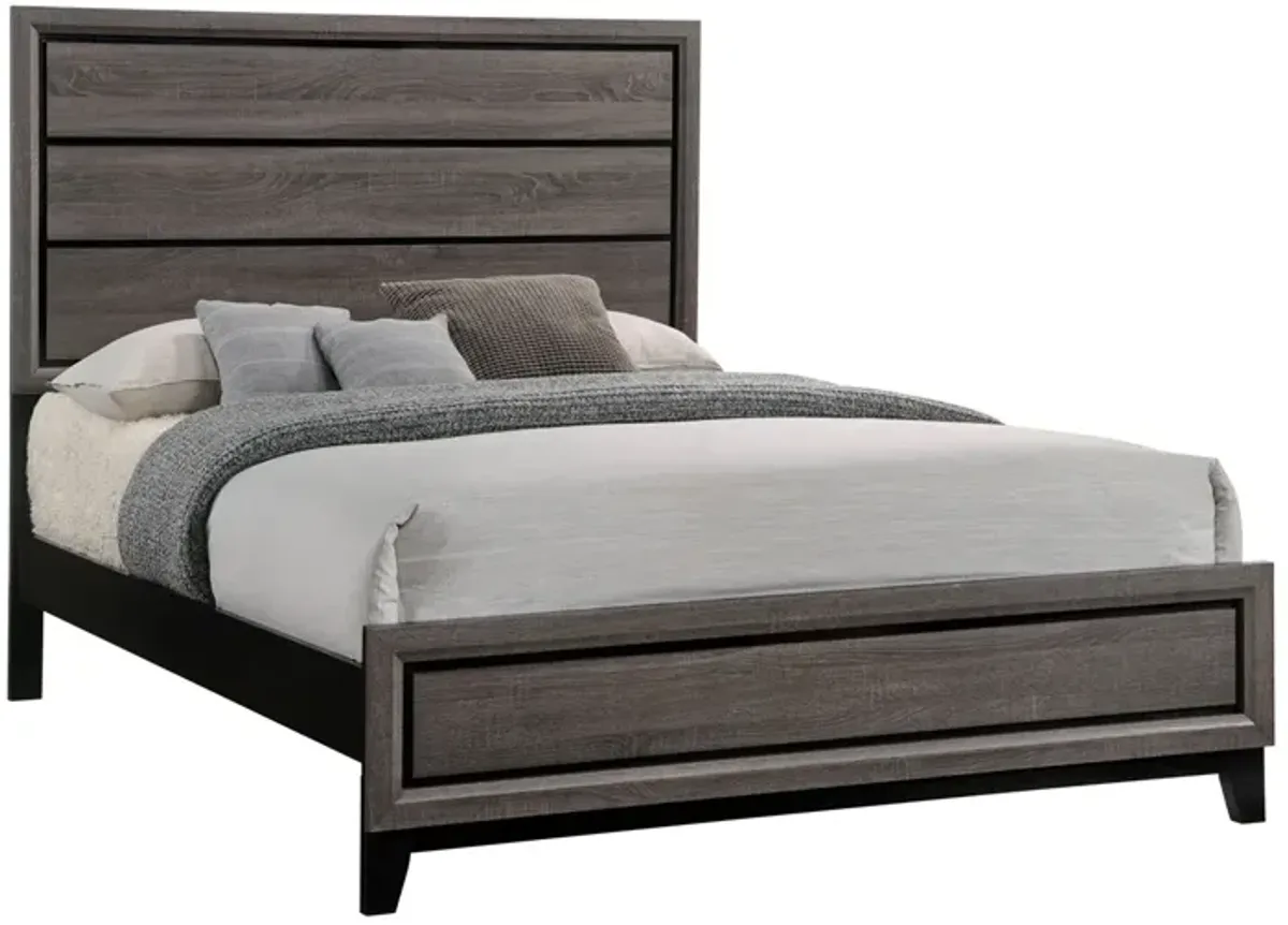 Coaster Watson Wood Queen Panel Bed Grey Oak