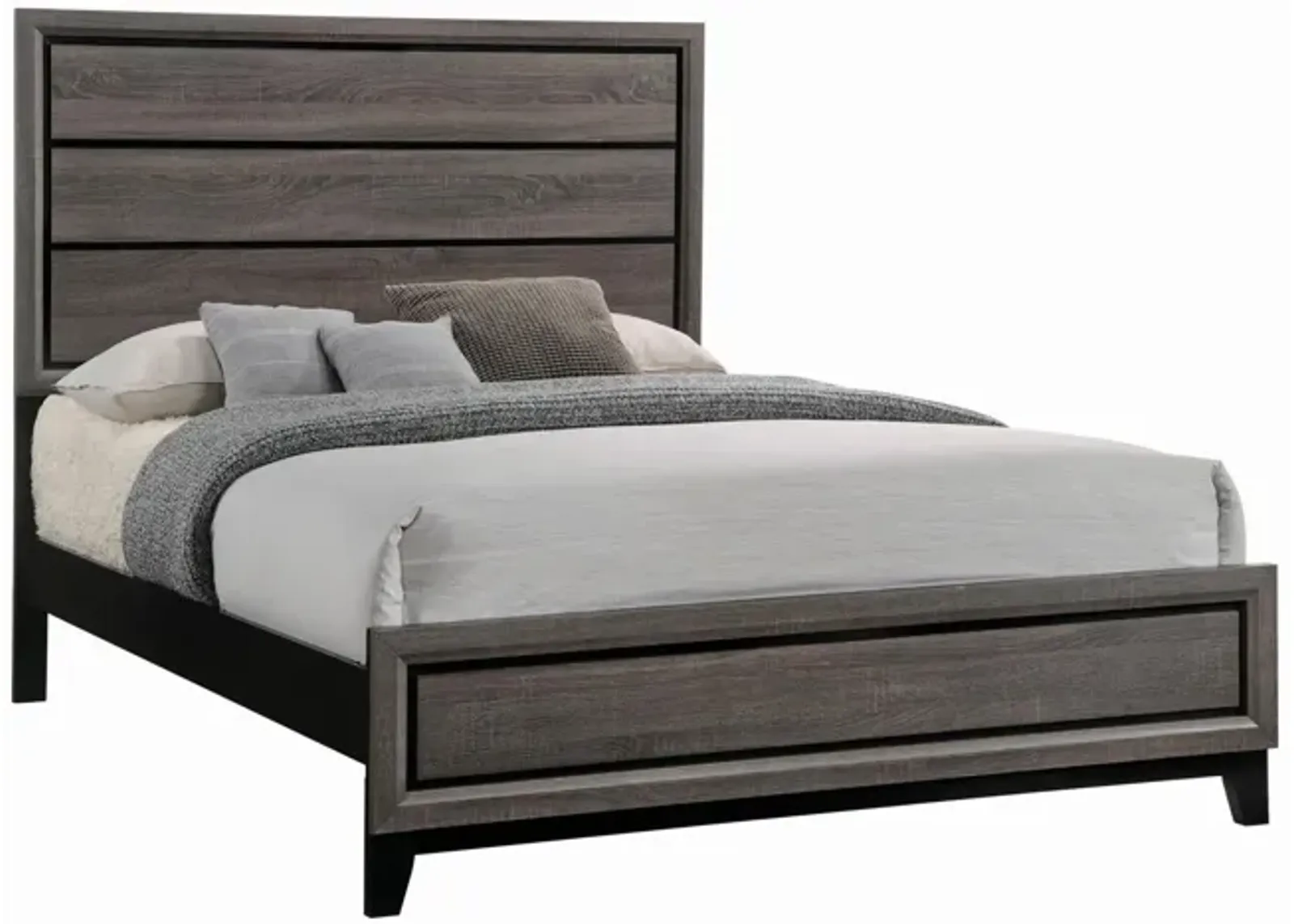 Watson Wood Queen Panel Bed Grey Oak