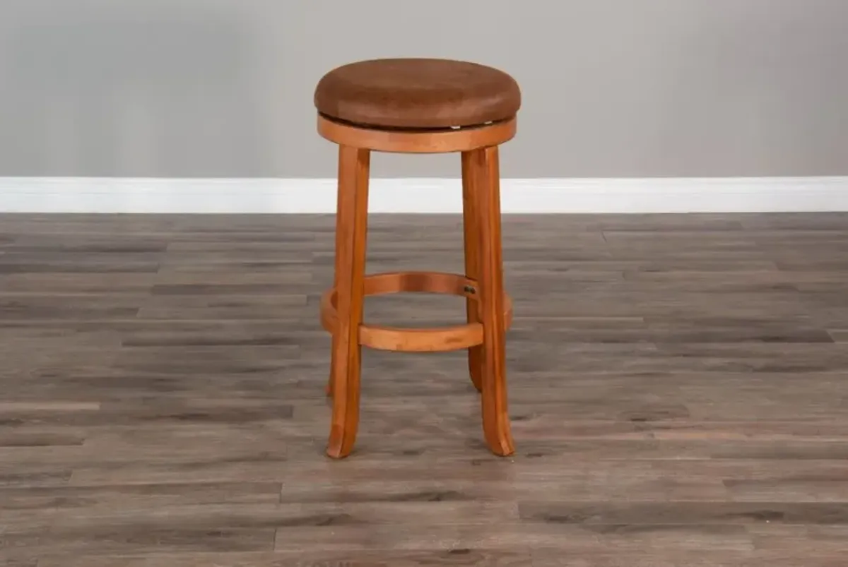 Sunny Designs Sedona Rustic Oak 30 Inch Swivel Counter-Height Stool with Cushioned Seat