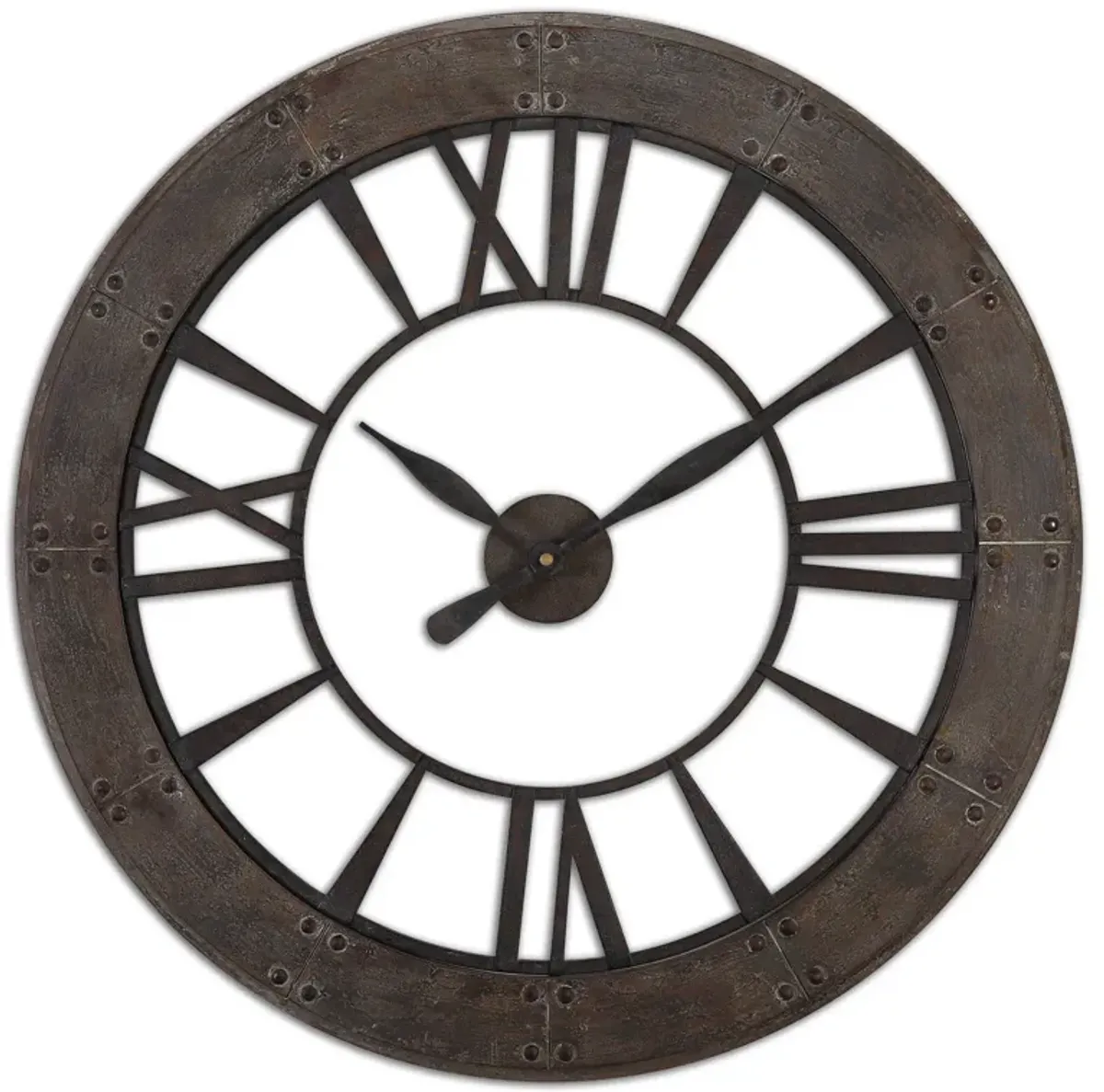Uttermost Clock Ronan in Rustic Bronze Finish