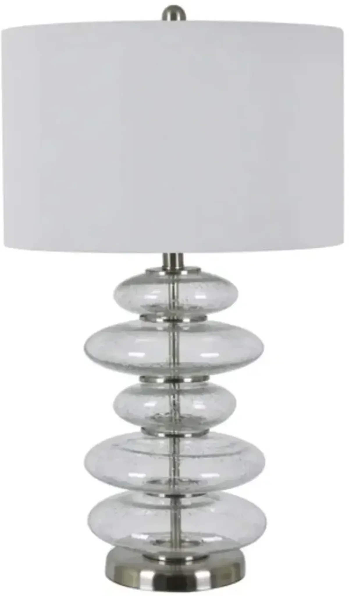 Crestview Keller Stainless Steel/White Table Lamp