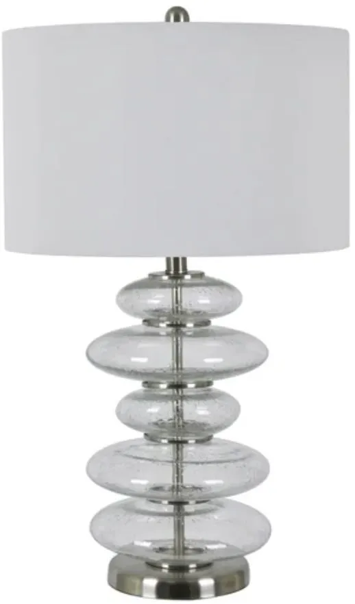 KELLER STAINLESS STEEL/WHITE TABLE LAMP