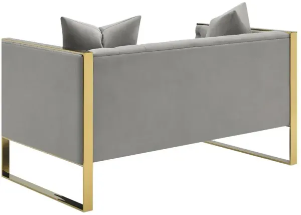 Coaster Eastbrook Velvet Upholstered Tufted Loveseat Grey