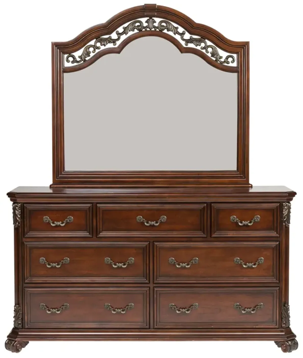 Liberty Furniture Complete King Bedroom Set Poster Bed, Dresser, Mirror, Chest & Nightstand Messina Estates