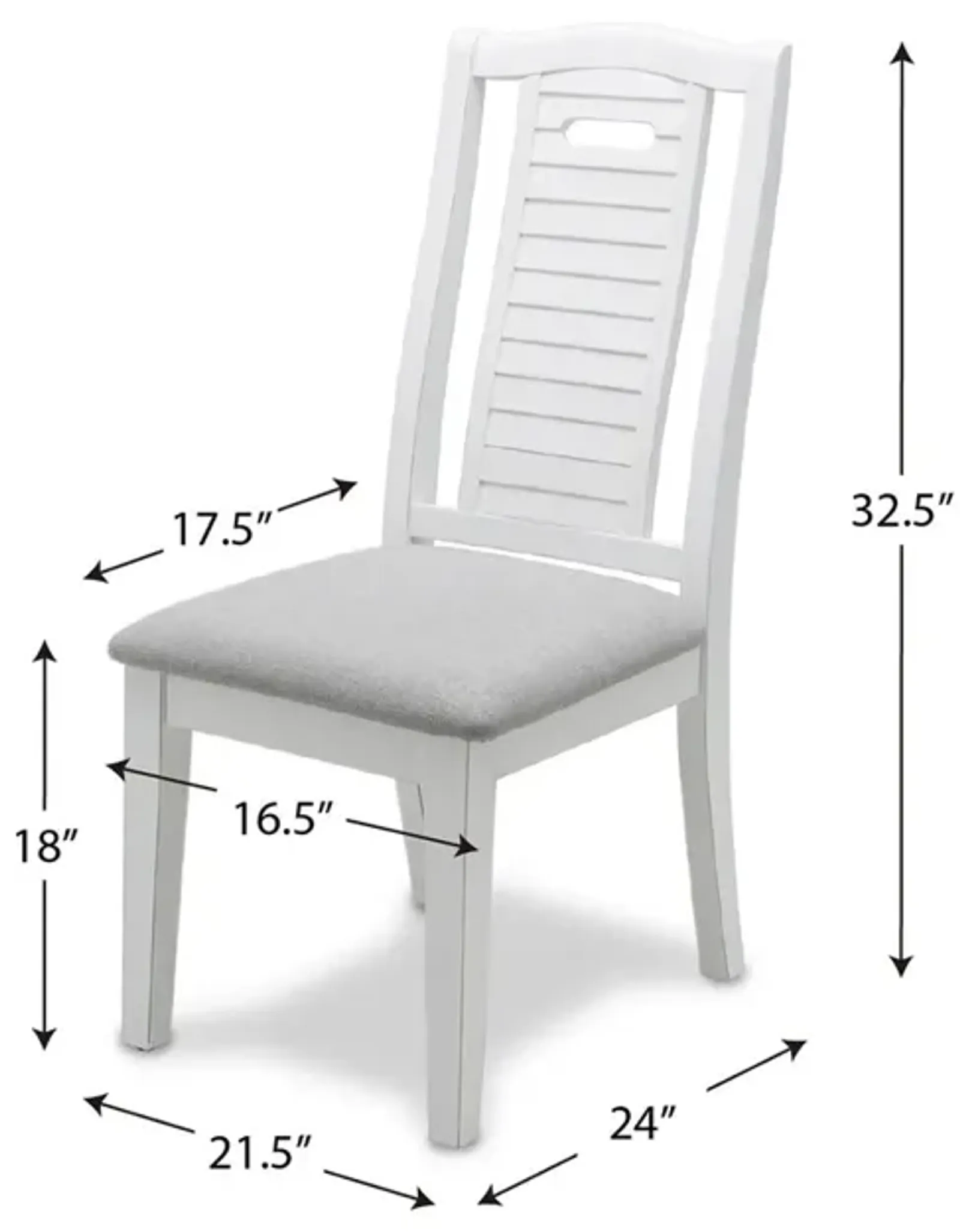 Seawinds Islamorada Shutter Back Dining Chair Blanc Finish