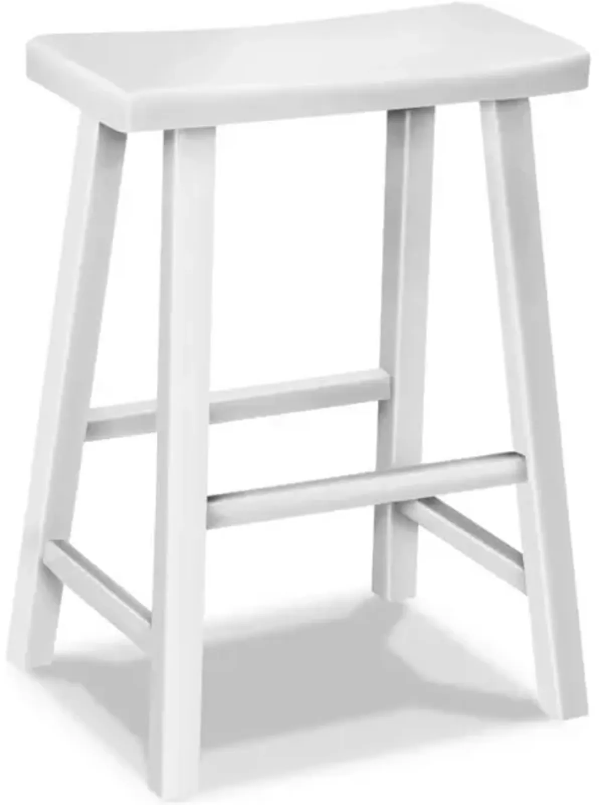 John Thomas Hampton Saddle Seat Pure White Wood Stool