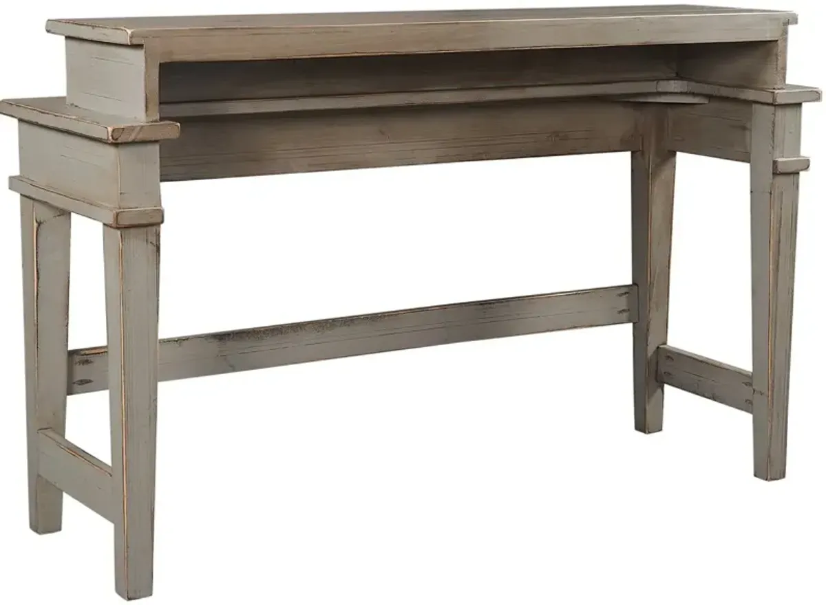 Aspenhome Reeds Farm Weathered Grey Console Bar Stools & Table Set