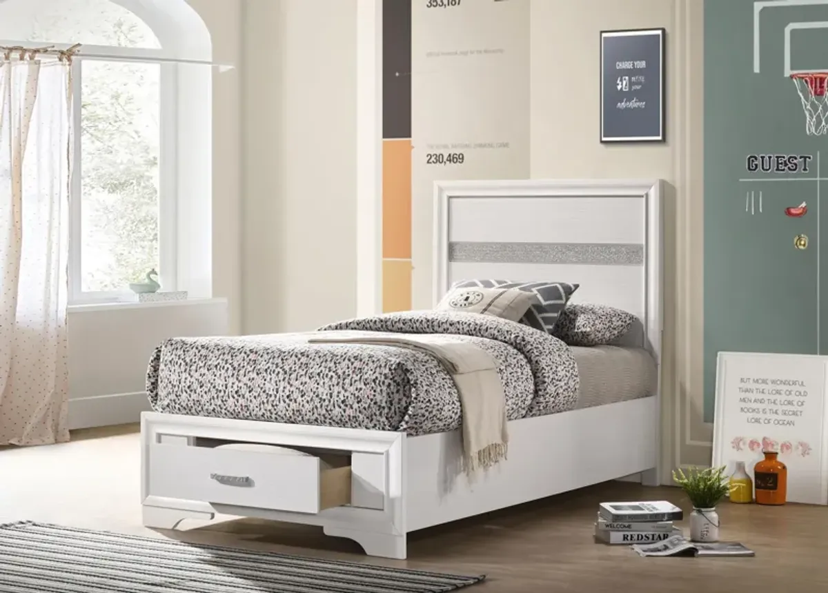 Coaster Miranda Wood Twin Storage Panel Bed White