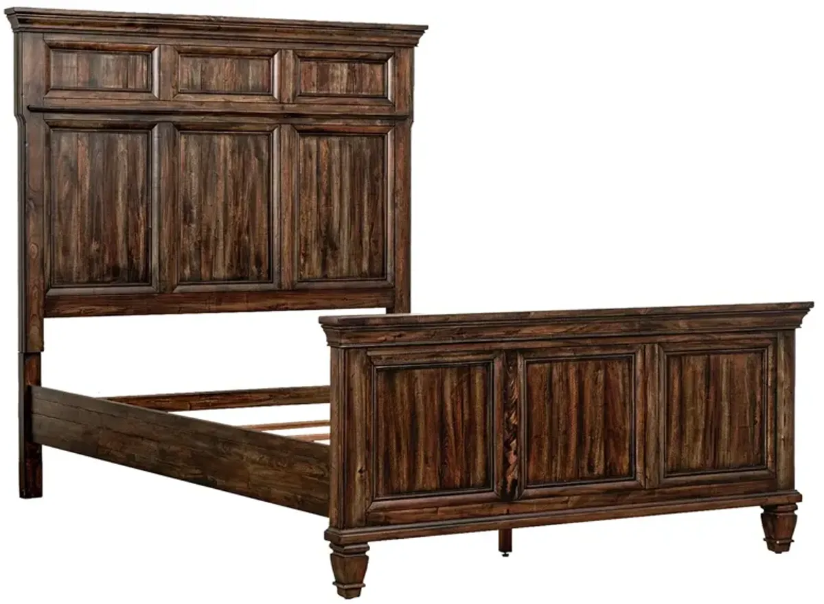 Coaster Avenue Wood King Panel Bed Weathered Burnished Brown