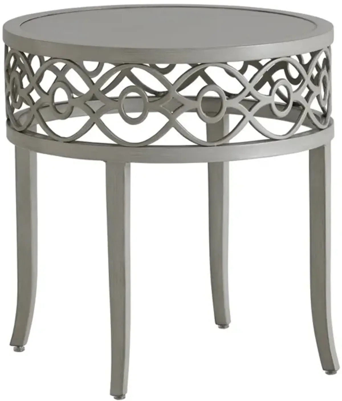 Tommy Bahama Outdoor by Lexington Silver Sands Soft Gray Round End Table