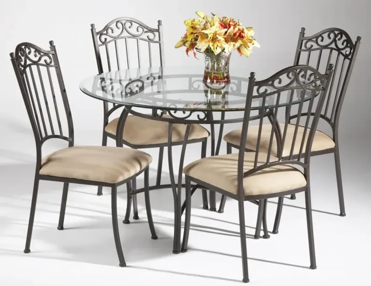 Chintaly Transitional Style Wrought Iron Side Chair