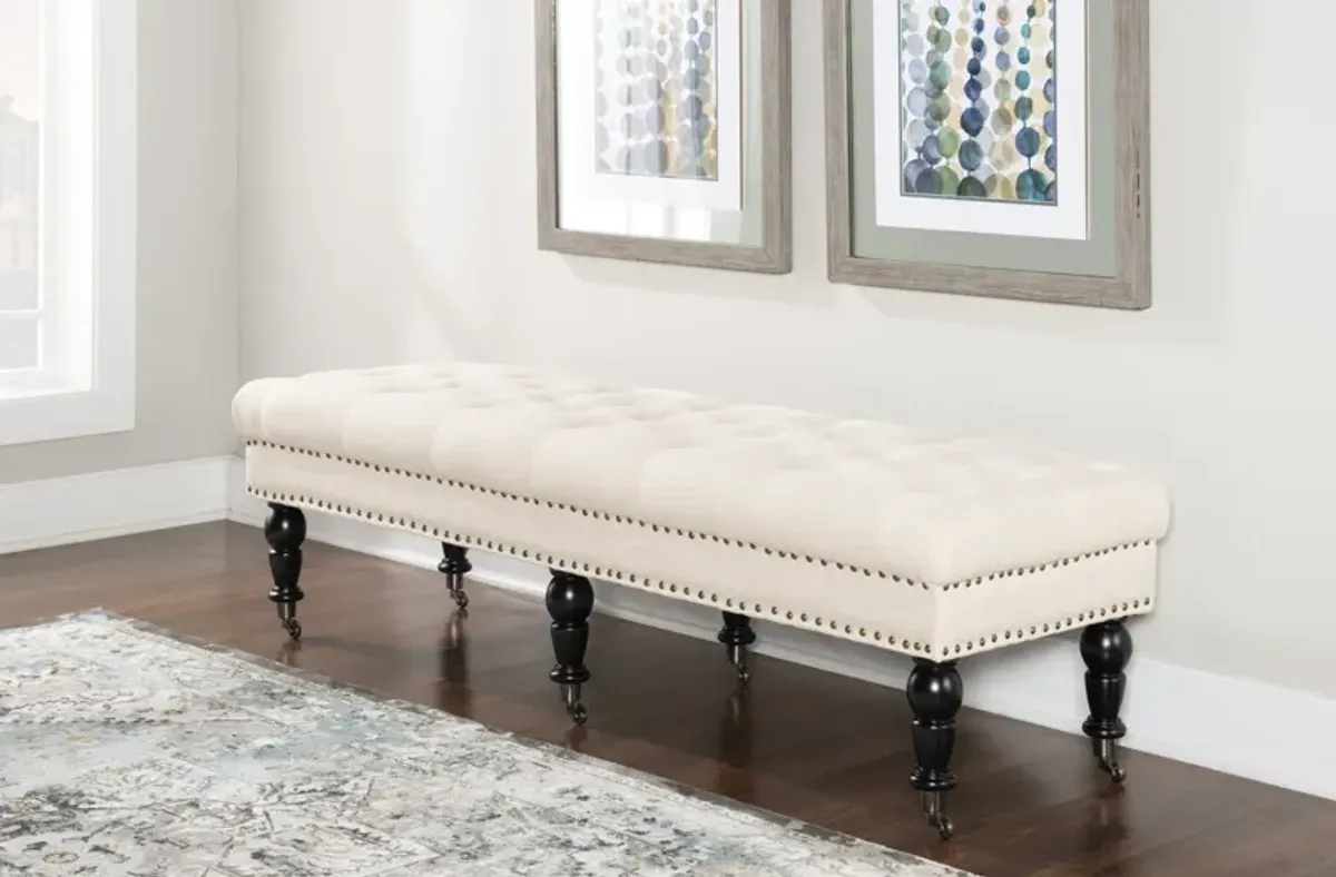 Linon 62 Inch Isabelle Bed Bench White