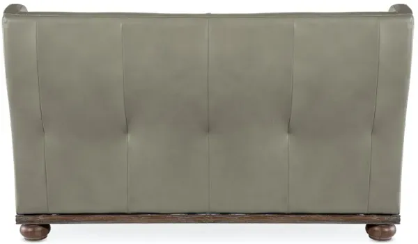 Hooker Furniture William Derrick Gray Linen Stationary Leather Loveseat