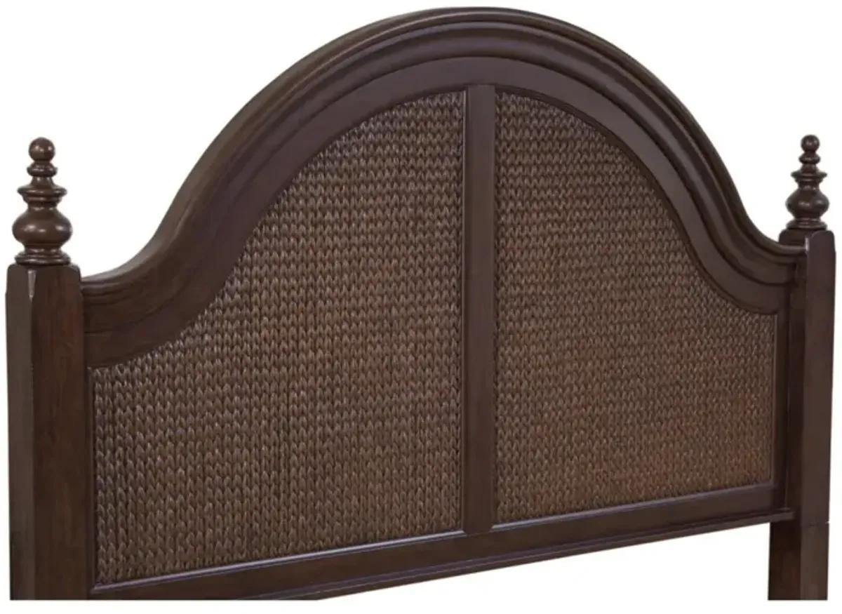 American Woodcrafters Rodanthe Cherry Brunette King Woven Headboard