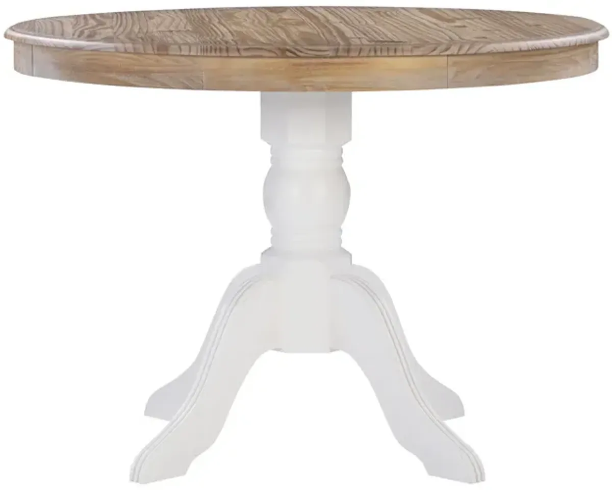 Linon Tobin Pedestal Dining Table Natural & White